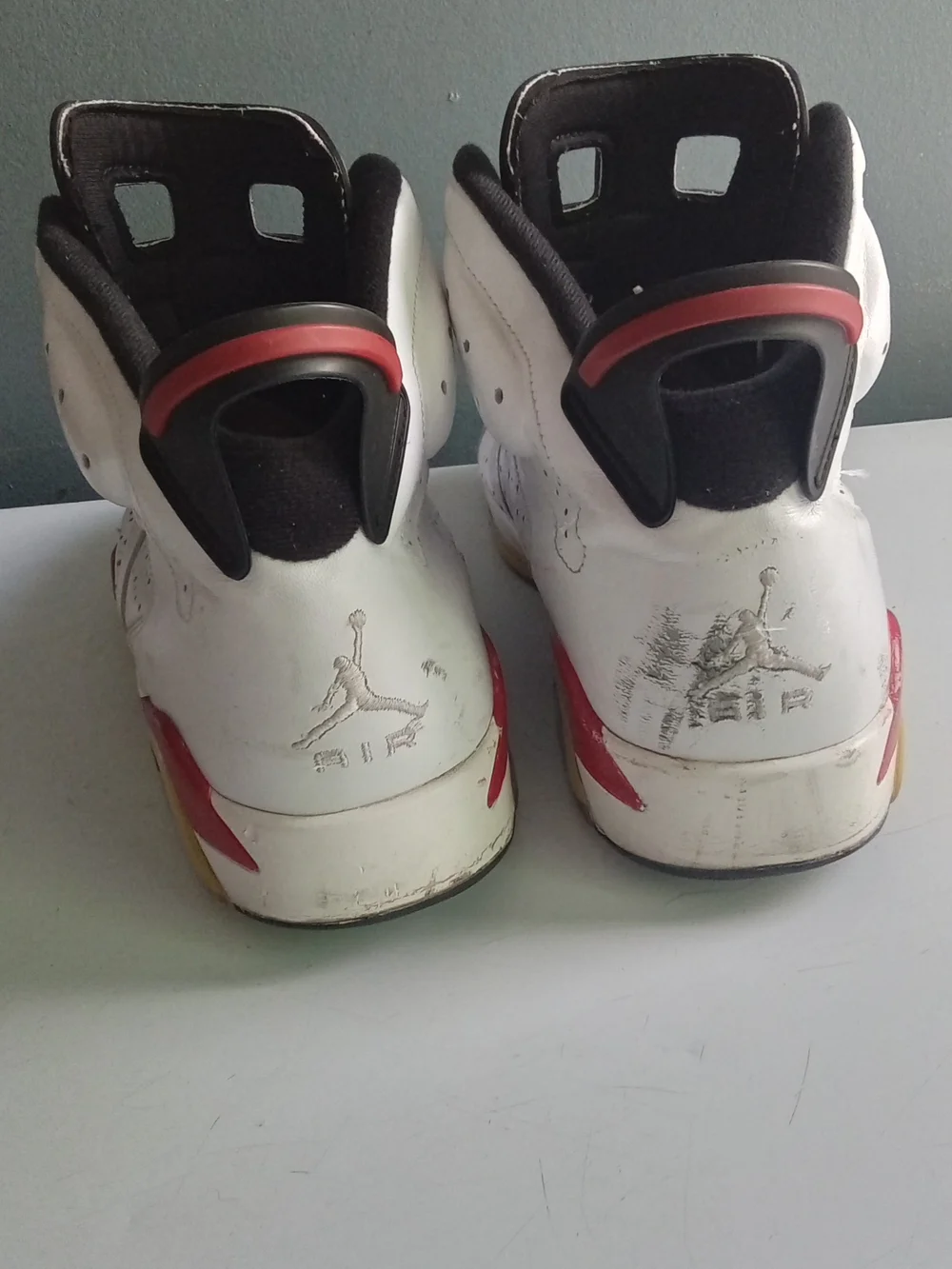 Jordan 6 Retro White Varsity Red Basketball Shoes 384664-102 High Top Mens